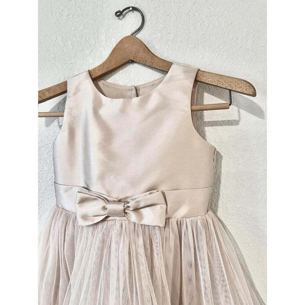Speechless Kids Girls Dress Midi Sleeveless Champagne Lined Bow Lining Size 6X - Picture 2 of 15